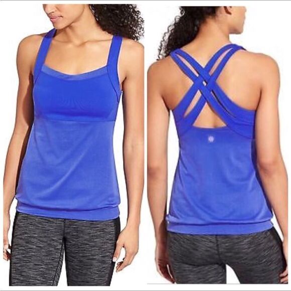 Athleta Punch & Crunch Striped Strappy Tank Top Size Small - Picture 1 of 9